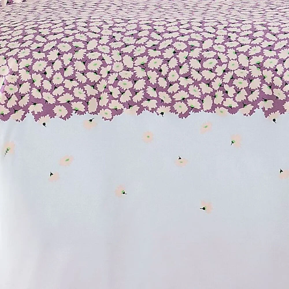 Kate Spade King Floral Lilac Carnation Cotton Duvet Set 3Pc